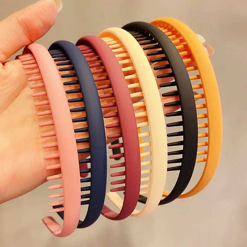 100pcs Simple Colorful Matte Toothed Hairbands Broken Hair Finishing Bands Outdoor Hair Hoop Wear Fashion Hair Accessories X250812