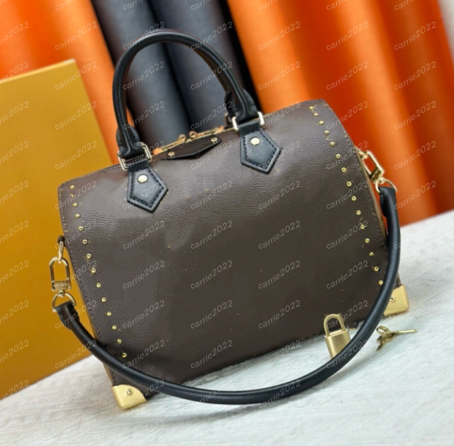 Brown Designer Speey Trunk Pillow Bag Women Shoulder Bags Spring Boston Bag Tote Bag Luxury Handbags Lady Crossbody Bag Letters Flower Printed Purse M46881 M26181