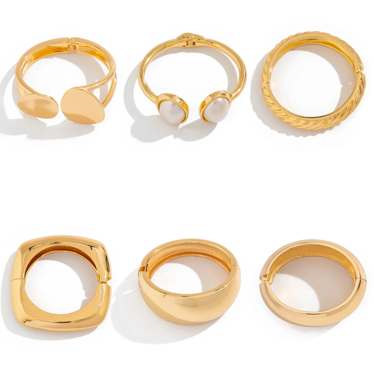 Salircon Exaggerated Punk Smooth Heavy Metal Bangle Bracelet for Women Trend Geometric Open Spring Bangle Party Jewelry Gift 250811