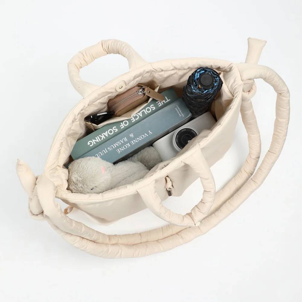 Puffer Backpack For Women Handbag With Top Handle Shoulder Soft Lightweight Drawstring Puffy Tote Carry On Bag