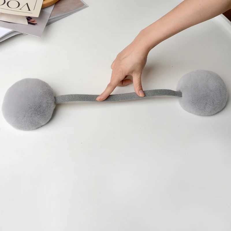 100% Natural MPPM Rex Rabbit Fur Earmuffs Winter Accessories for Women Winter Ear Muffs Fluffy Earmuff Ear Cover for Winter XJ250812