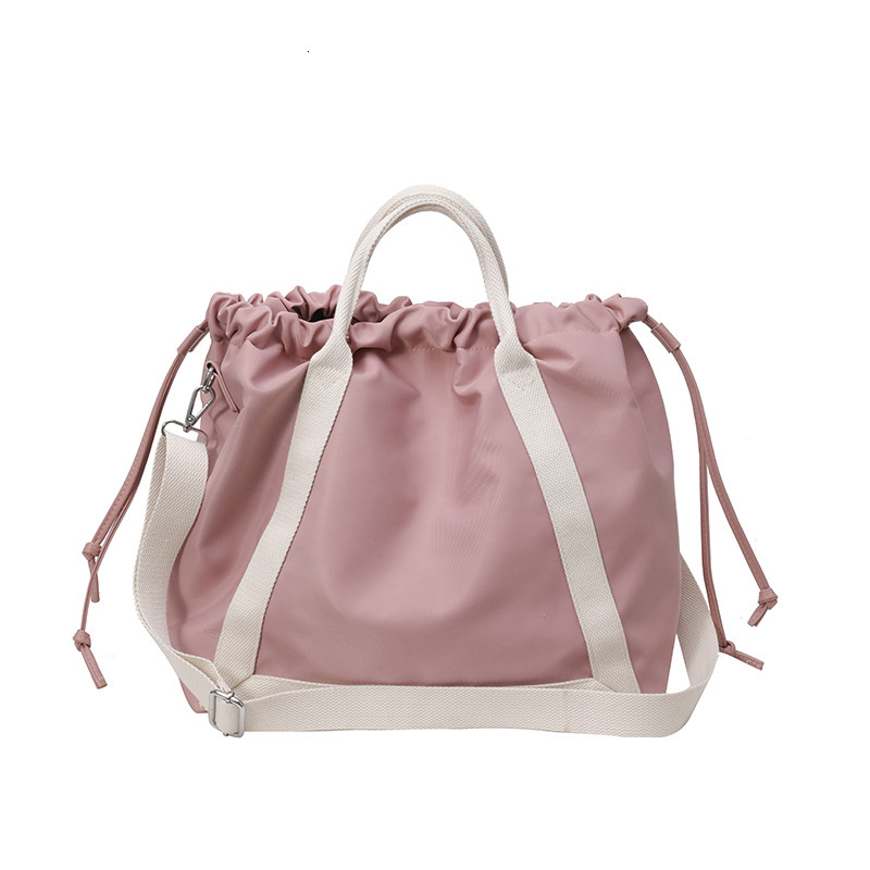 Spring New Korean and Japanese Style Dual-Use Nylon Large Capacity Shoulder Color-Block Commuter Tote Trendy Bag