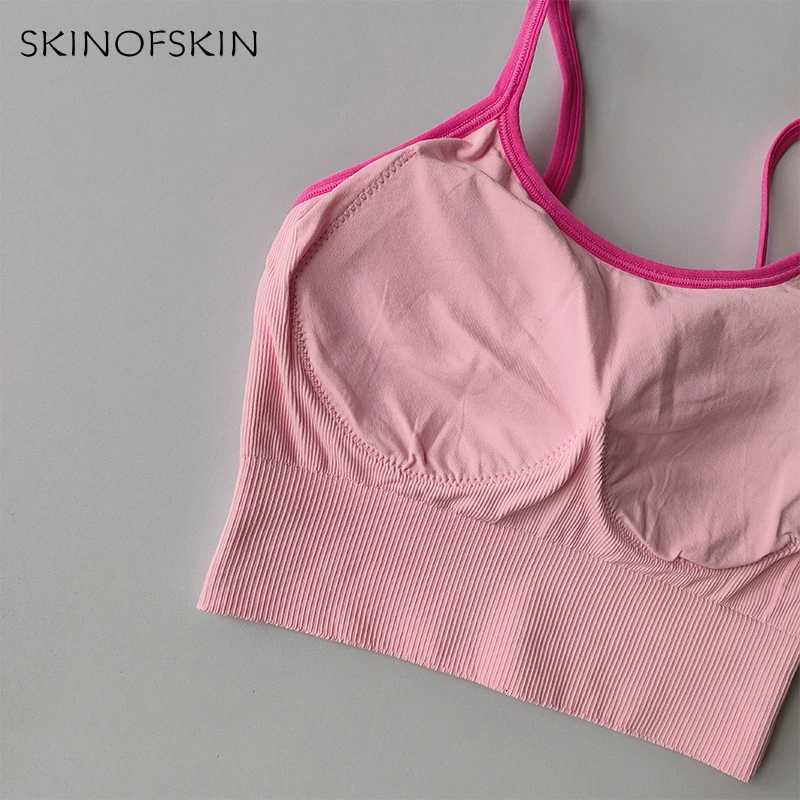 Color Blocking Small Suspender Sports Bra for Women Fixed Cup Fitness Bra Running Bra Acceleration Dry Training Outerwear Z250812