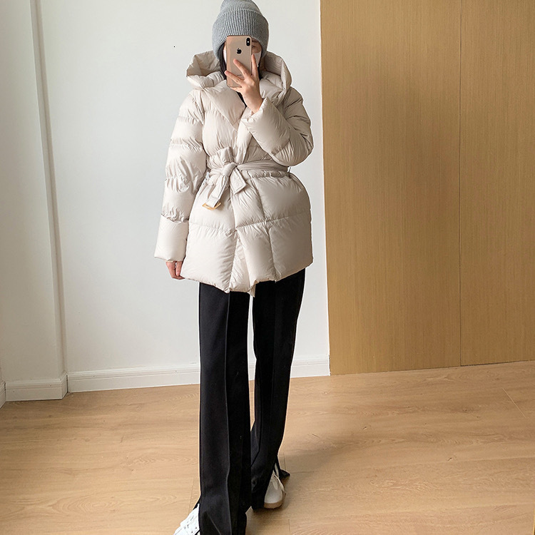 Jiangnan Style 2024 Winter New Short Waist-Cinching Hooded Down Jacket for Women White Duck Down Belted Slimming Coat for Women 241122