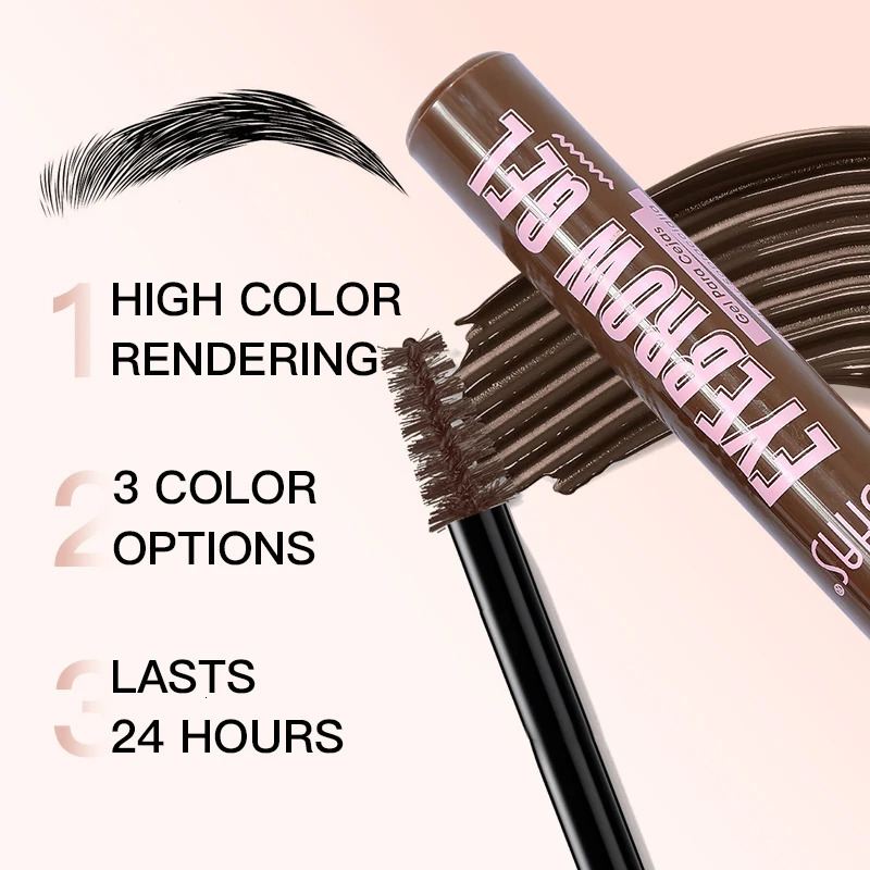 USHAS 3 Color Eyebrow Gel Long Lasting Waterproof Eyebrow Tint Mascara Cream Non-smudge Natural Liquid Eyebrow Makeup 250809