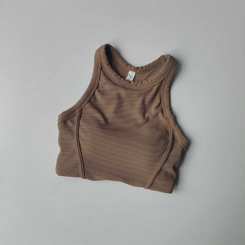 Fixed One Piece Racerback Tank Top Womens Fitness Quick Dry Fitness Bra Running Sleeveless Suit for External Wear Z250812