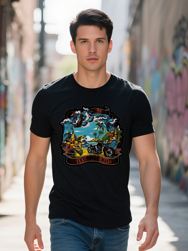 Men s Casual Crew Neck T Shirt Knit Fabric Vintage Landscape Print Summer Short Sleeve Graphic Tee Y K Anime