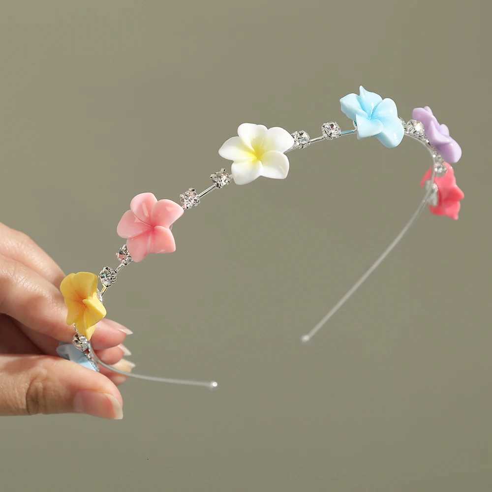 Suower Band Girls Beach Flower Hair Hoops Hairbands Summer Sweet Rhinestone Bands Fashion Hair Accessories X250812