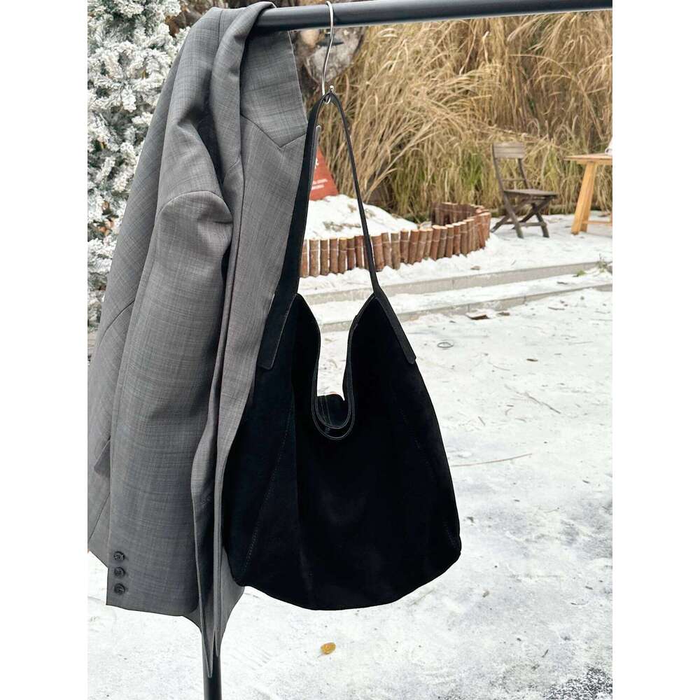 Customized for Individuals Large Capacity Winter Tote High Class Matte Suede Wool Women Handbag Coffee Kakhi Travel Shoulder Bag