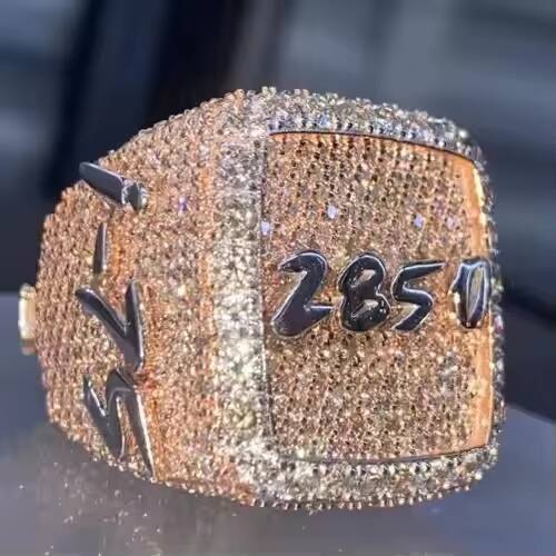 2025 new diy Luxury Moissanite Diamond Iced Out Hip-hop Ring - Studded Custom Jewelry Fashion Jewelry Hip-hop Jewelry925 silver jewelry