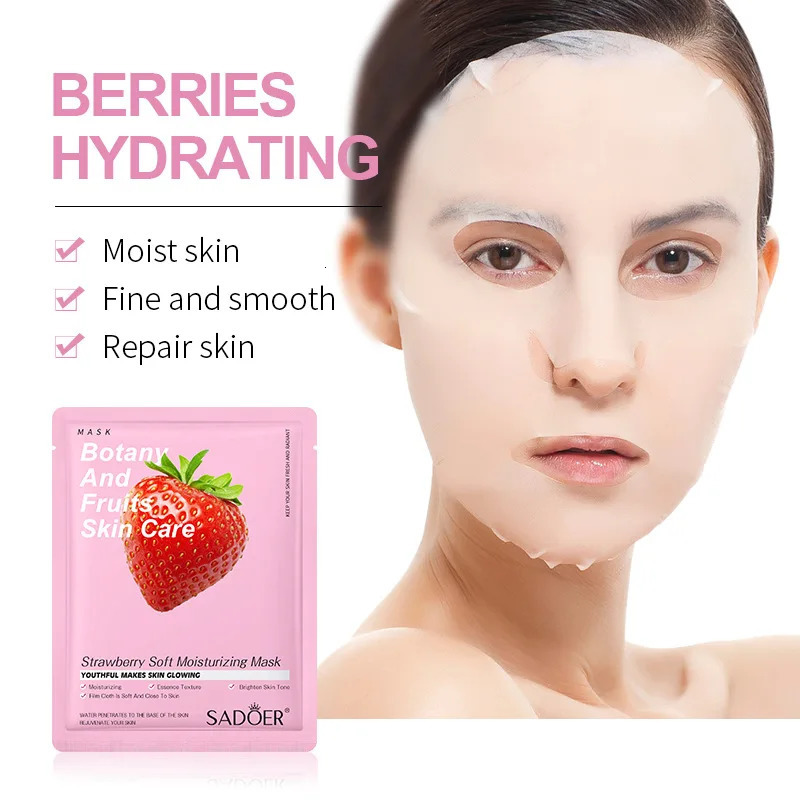 8pcs SADOER Fruits Face Mask Beauty Facial skincare Masks Moisturizing Firming Hydrating Facial Mask Face Care Korean Cosmetics 250807