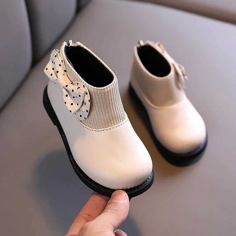 Kids Short Boots Girls Shoes Autumn Winter Warm Knitted Children Boots Princess Sweet Bow Toddler Girls Boots Shoes Child H11071 XJ250812