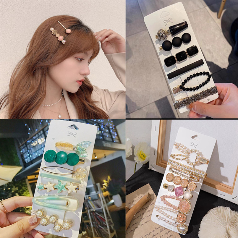 Internet Celebrity Pearl Elegant Girl Broken Back of Head Top Side Hair Accessory Women Bangs Clip