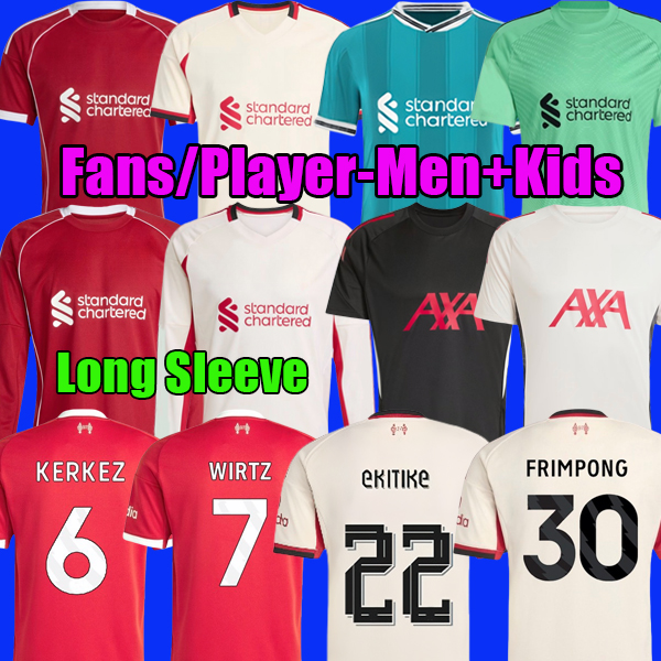 25 26 Kit Salah wirtz Ekitike SZOBOSZLAI MAC ALLISTER VIRGIL camiseta GAKPO Milos Kerkez Frimpong long sleeves Soccer Jerseys 2025 2026 football