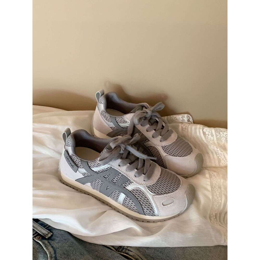 Red Color Block Dexun for Women 2025 New Mesh Breathable Comfortable Lightweight Casual Sports Forrest Gump Shoes