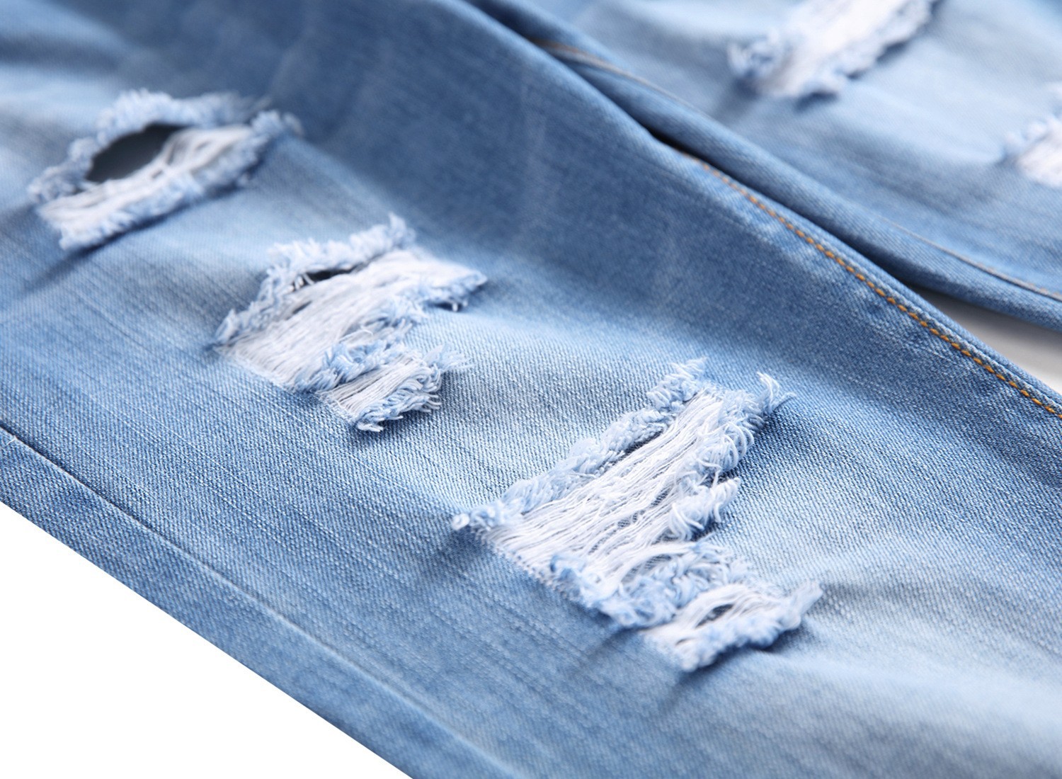 Men's Ripped Regular Straight Leg Fit Jean