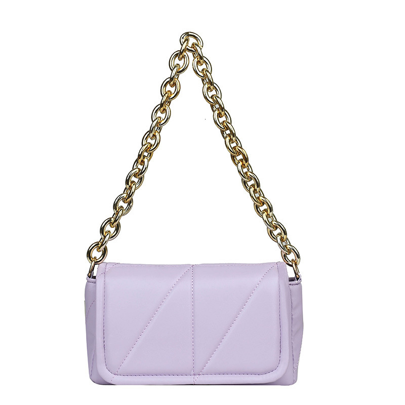 Embroidery Thread Early Spring New Trendy Fashion Solid Color Casual Simple Texture Chain Single Shoulder Underarm Small Square Women s Bag ddmymarket