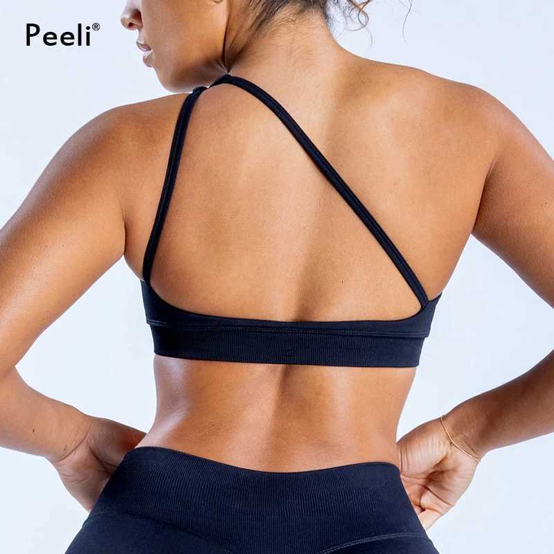 Fitness Sports Bra Women Clothes Padded Bra Backless Gym Crop Top Seamless Workout Bras Fitness Single Strap Tops Z250812
