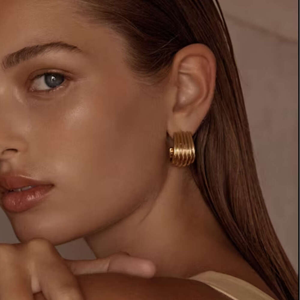 Stainless Double C Exaggerated Earrs High-end Designer Jewelry Ins Style Titanium Steel Jewelry for Women