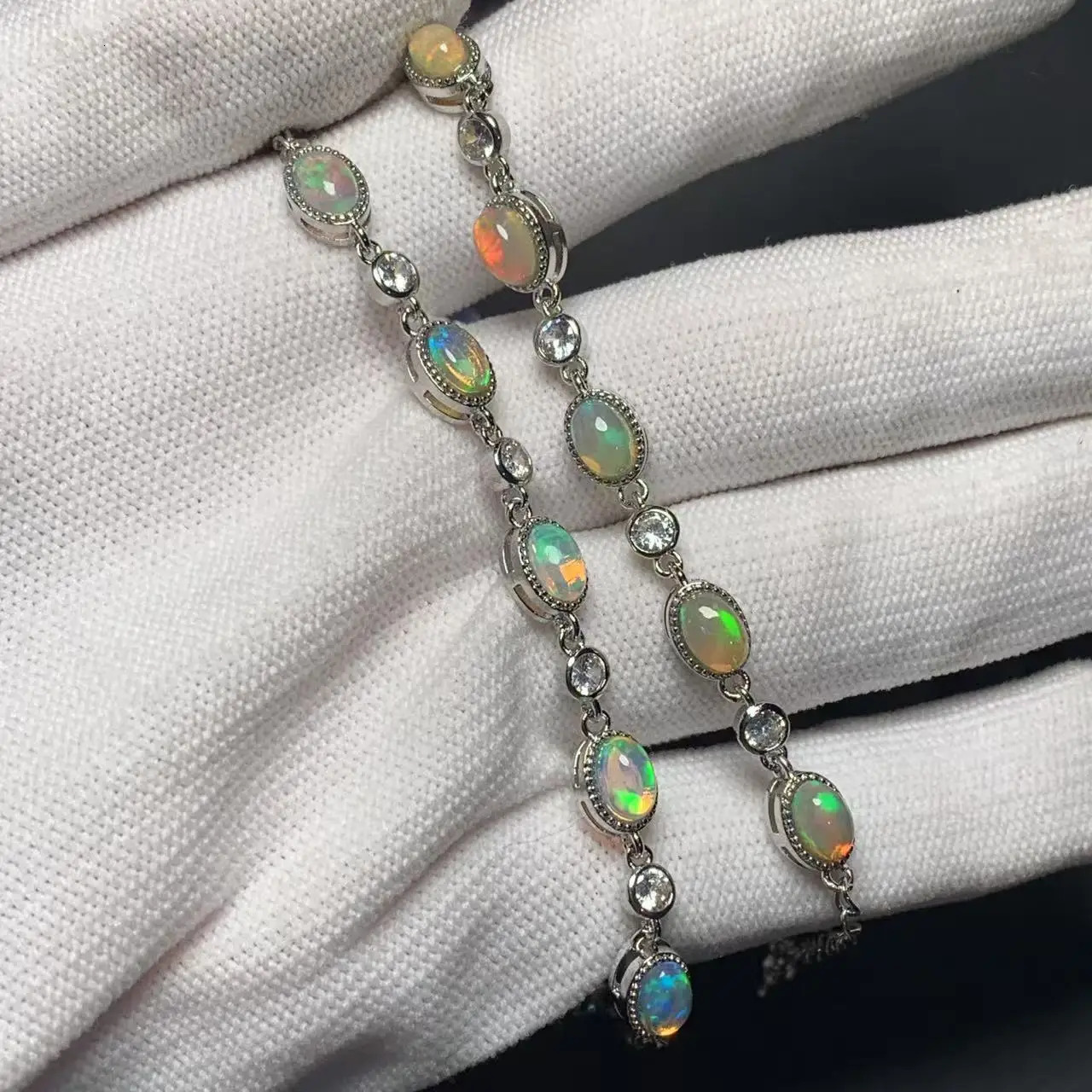 Gorgeous Color Natural Opal Bracelets Bangles For Women Adjustable Fine Jewelry Stone Gift Party Woman Birthday 250807