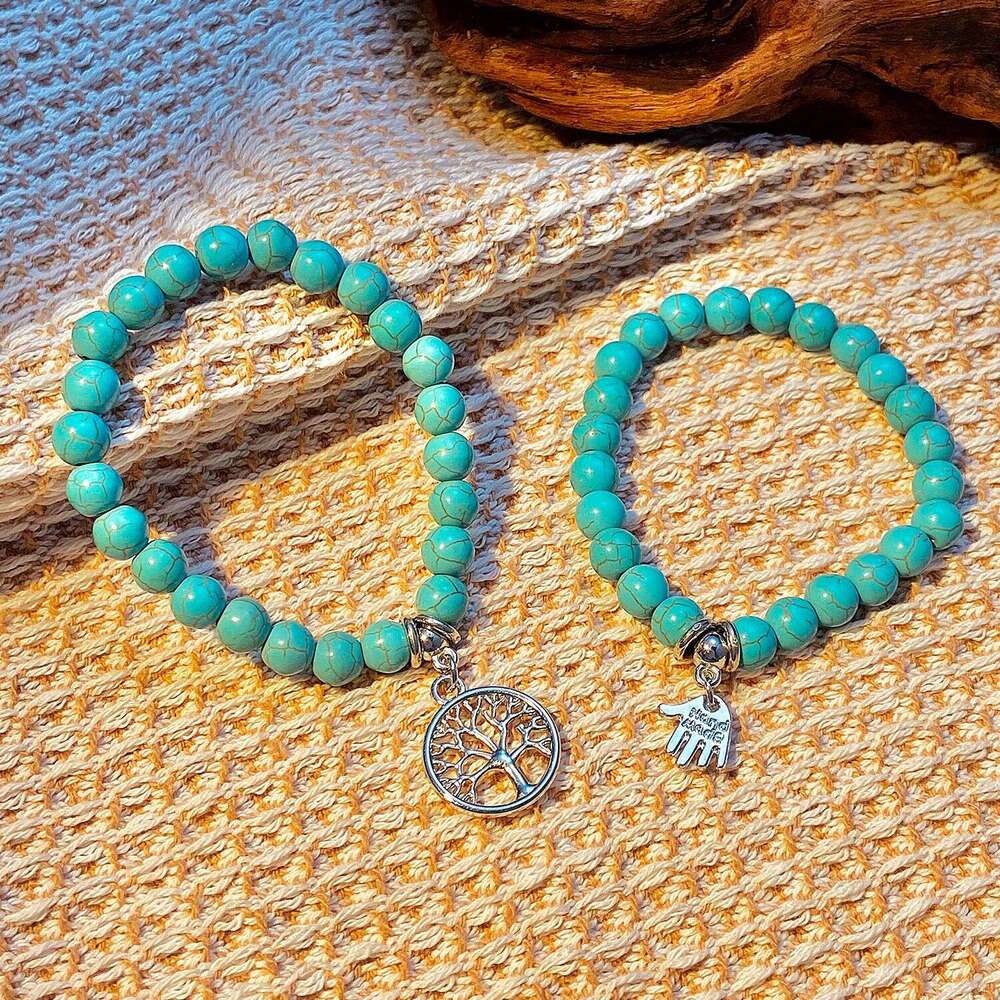 Bohemian Beaded Ethnic Style Cross Starfish Turtle Turquoise Bracelet