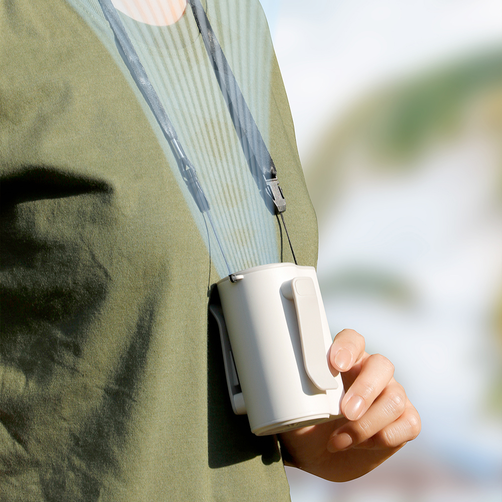 Outdoor Waist Mounted Fan Hanging Neck Fan Mini High Speed Handhold Fan USB Rechargeable Wearable Hand Free Anti Drop Anti Shock Digital Display Trave