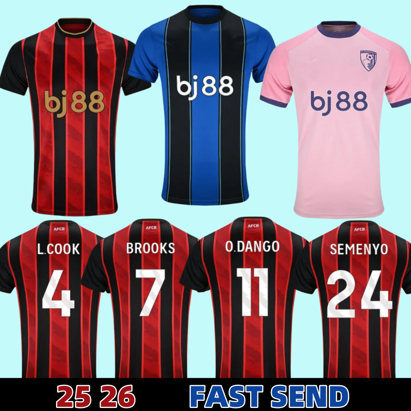 Fans AFCB Bournemouth 25 26 Evanilson Soccer Jersey men kids kit 2025 2026 O.Dango Adams Brooks Scott Senesi J.araujo football shirt
