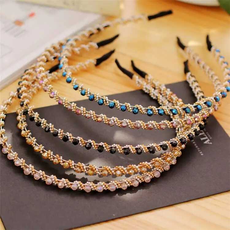 Fashion Wen Hair Hoop Ladies Crystal Rhinestone Pearl Hairband Piece Hair Band Accessories X250812