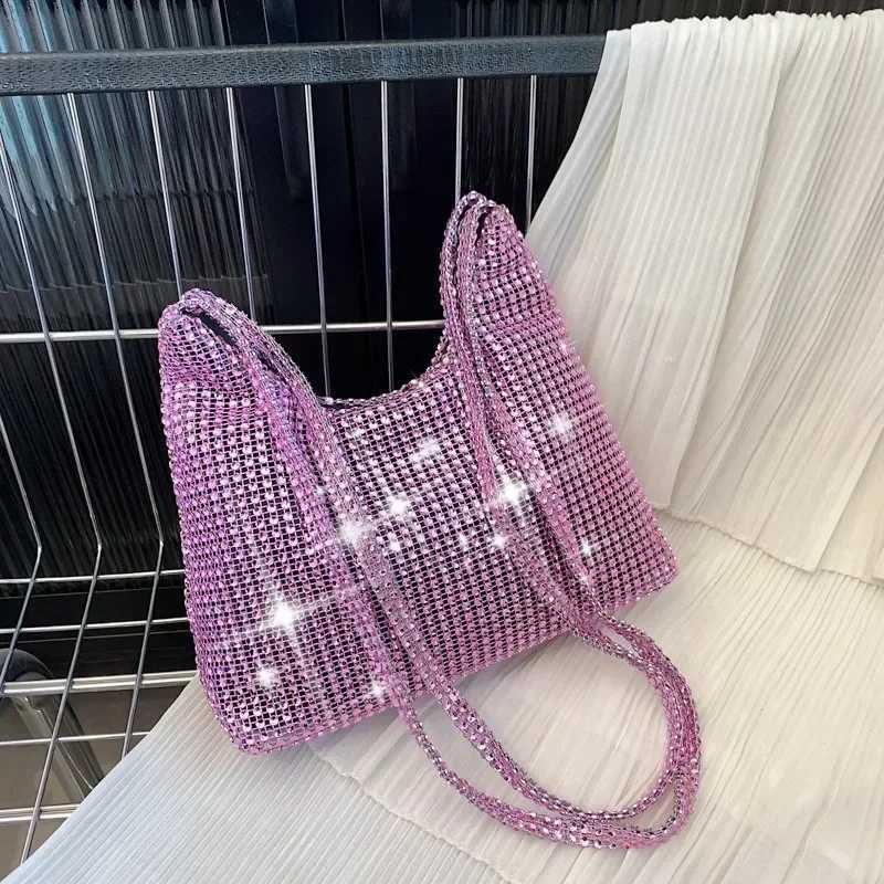 Rhinestone Fashion Shiny Handbag Sparkling Evening Clutch Tote Purse Bags Design Casual Handbag Ladies Shoulder Bag Women Z250812