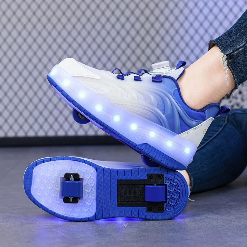Two Wheels Childrens Led Light Roller Skate Shoes For Kids Boys Girls Glowing Sports Luminous Sneakers Skateboard USB Charging 250725