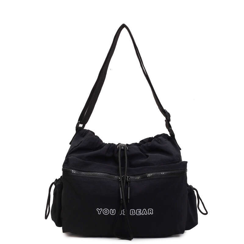 Korean Fashion Drawstring Commuter for Women 2025 New Casual Shoulder Crossbody Large Capacity Tote Bag Trendy