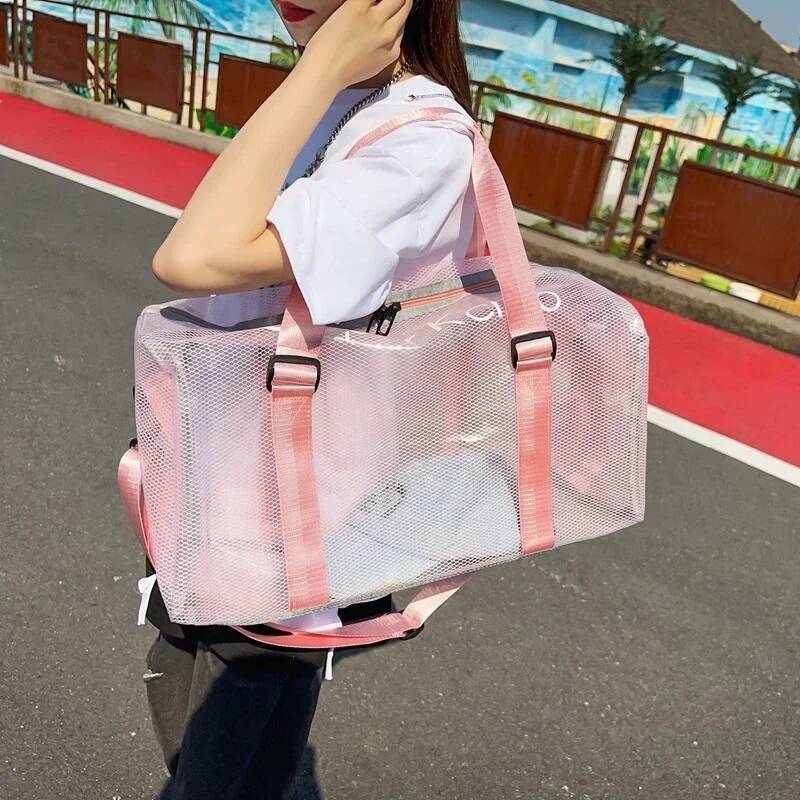 PVC Transparent New Fashion Handbag Candy Trendy Versatile Women's Bags 2025 Hot Sale Waterproof Large Capacity Travel Bag