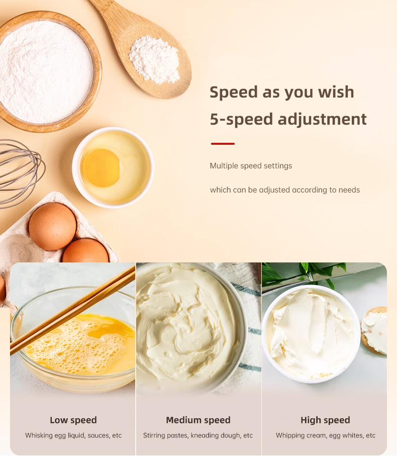 Electric Hand Mixer - Versatile Egg Beater for Beginners, Ideal for Whipping Cream & Beating Eggs LY-609