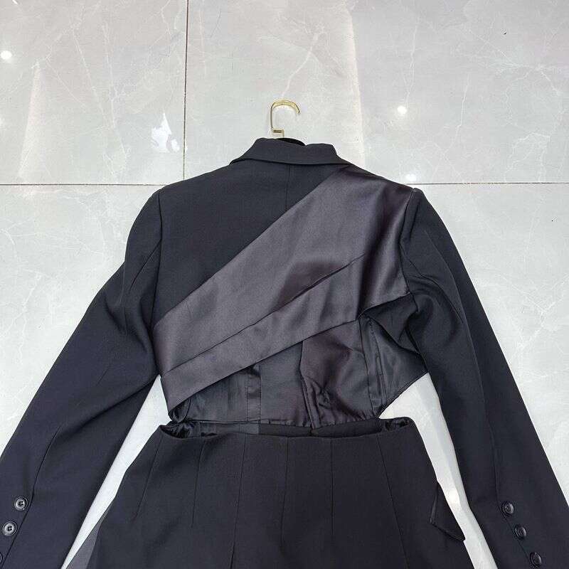 2025 Socialite Style Bow Tie 2025 Autumn New Item With Exposed Waist Design, Slimming And Versatile Suit Jacket For Women