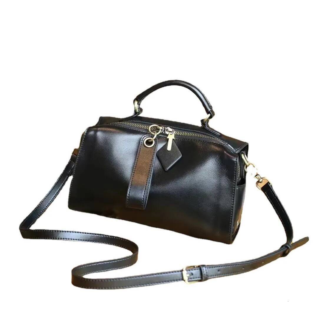 2025 cow leather Boston pillow bags Doctor women handbag fashion high quality shoulder crossbody bag summer solid color ddmymarket