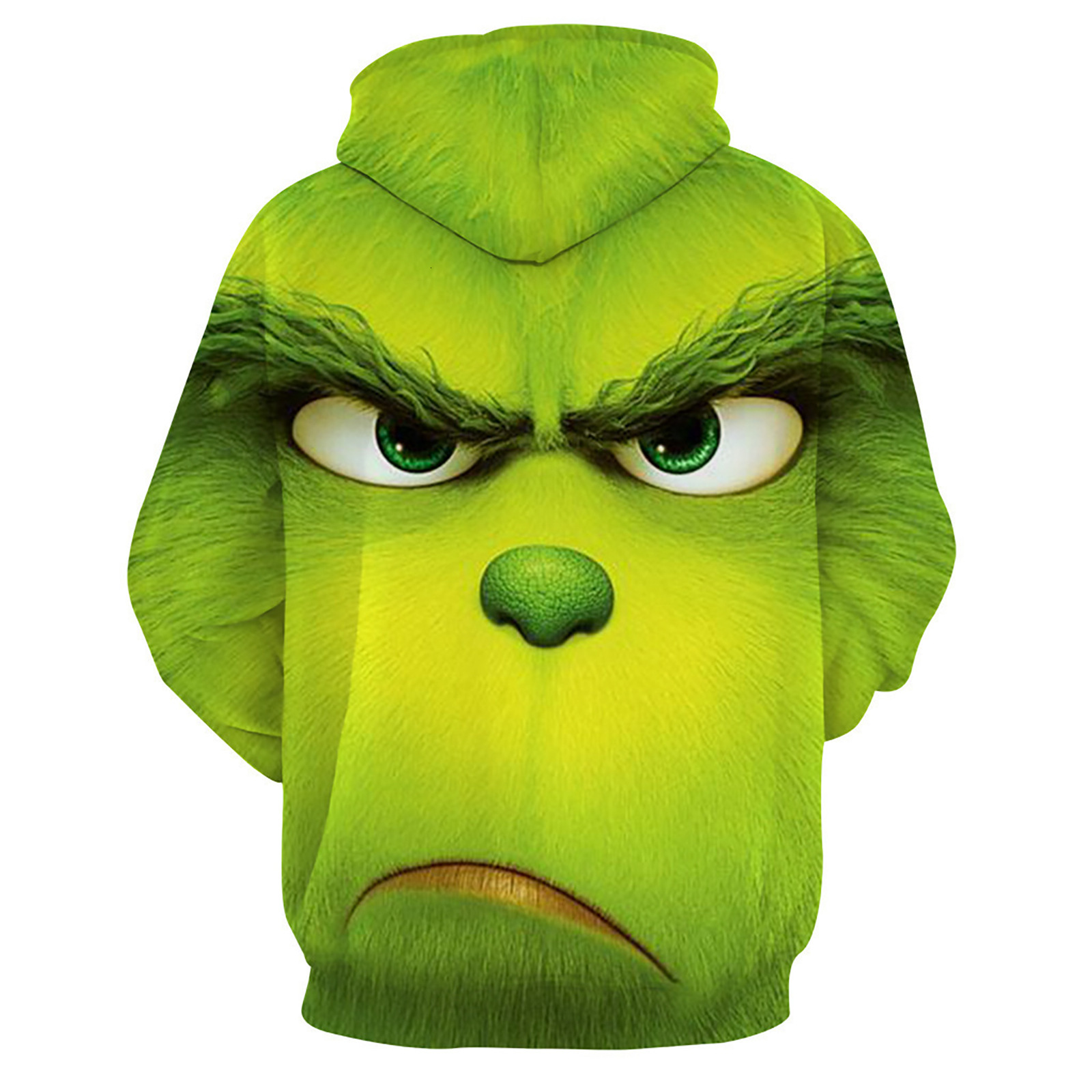 New Sweatshirt Green Fur Monster Grinch Same Style 3D Digital Print Hooded Pullover Cosplay