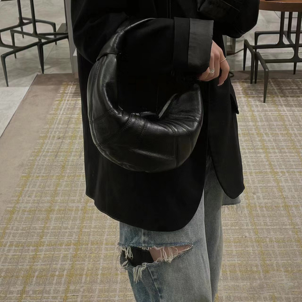 Women's Underarm Bag 2025 New Leather Shoulder Handbag Horn Bag Women's Genuine Leather Bag