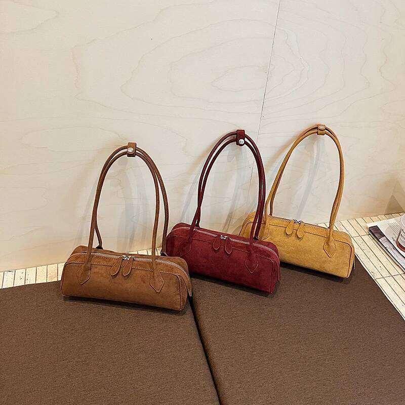 LEFTSIDE Women's Small Faux Suede Armpit Shoulder 2025 Winter New Retro Underarm Bag Brand Designer Handbags Luxury Bagdesigner bag