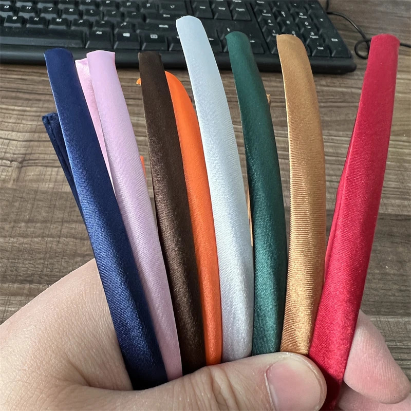 60PCS/120PCS 1CM Ribbed Hairband Headband for Girls Hair Bands Kids Hair Accessories Hair Hoop for Making Headwrap 35 Colors 250805