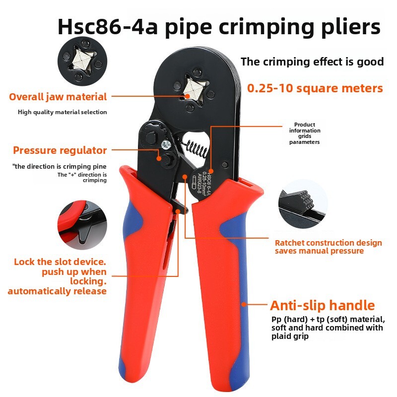 6-4 HSC8 6-6 Set German Quality Jaw Iron VE/TE Tube Type Terminal Crimping Pliers
