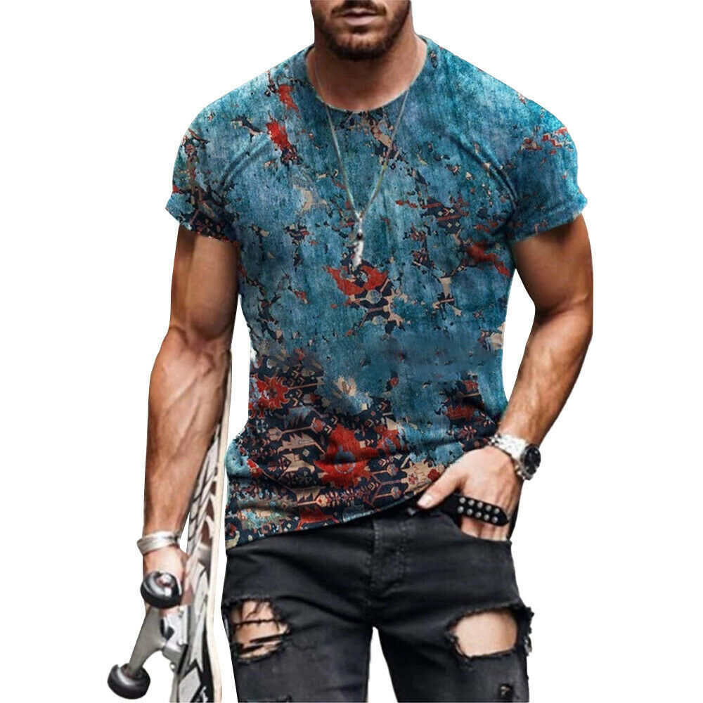 3D Digital Printing Short Sleeve Top Men's T-Shirt Clothing
