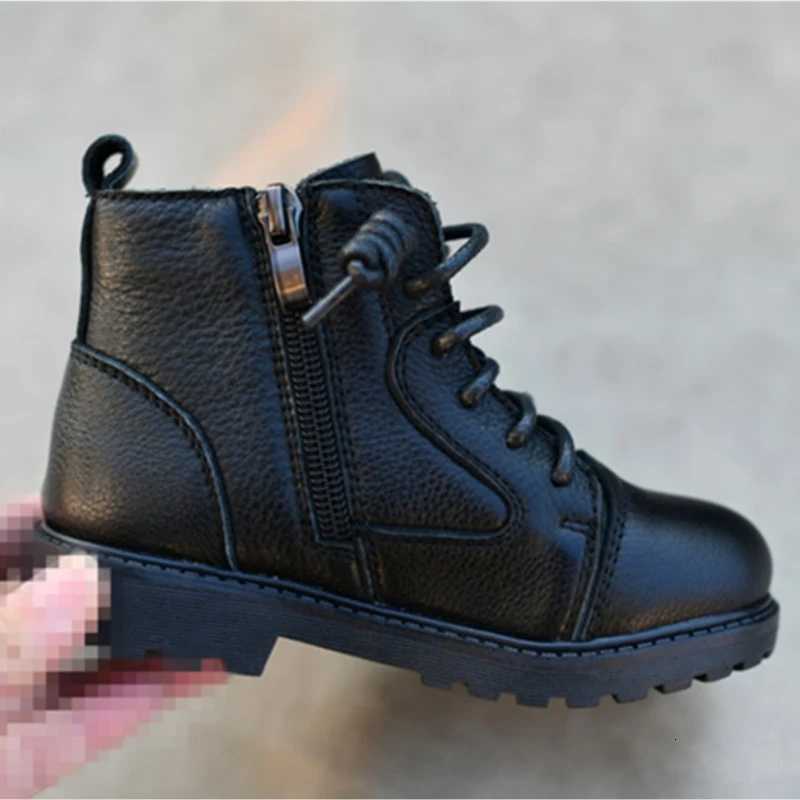 New Cowhide Boys Ankle Boots Genuine Leather Spring Winter Kids Shoes Baby Girls Snow Boots Non-slip Childrens Shoes XJ250812
