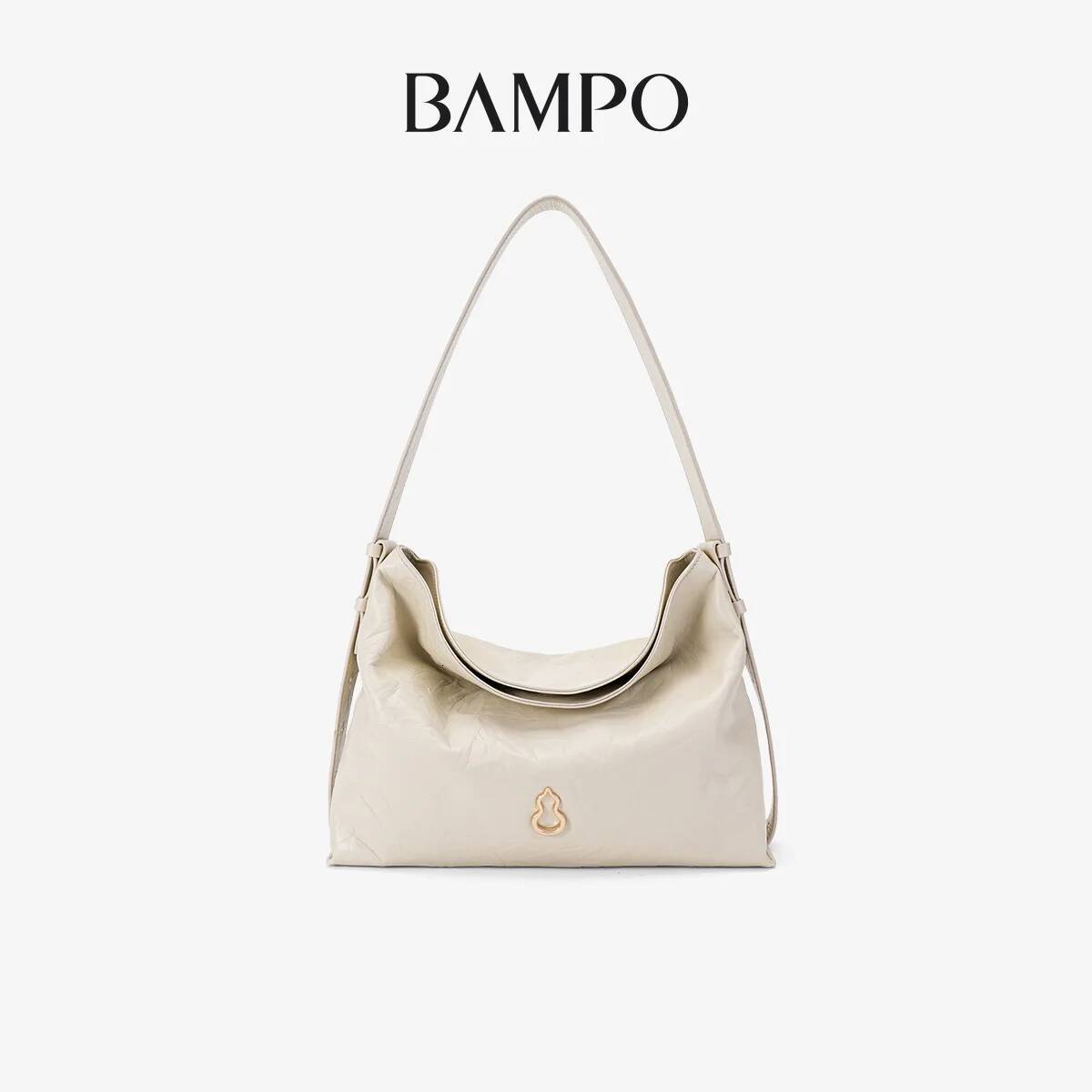 BAMPO 2025 New Hobo Medium Size Top Grain Leather Tote Commuter Crossbody Shoulder Bag