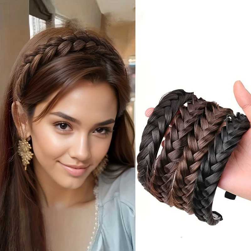 Elegant Bohen Braided Wig Band for Women - Non-Slip Teeth Design Vintage/Boho Style Plastic Hair X250812