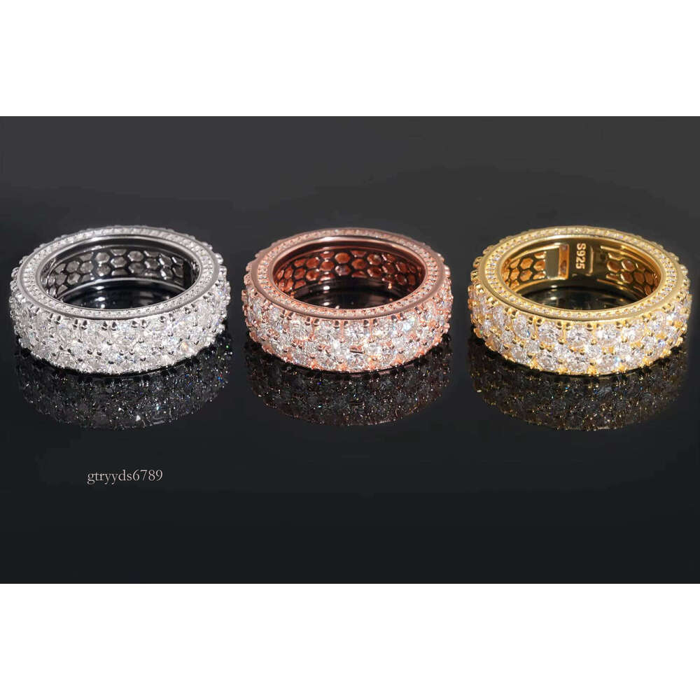 Premium Ring S New Inlaid D Color VVS Moissanite Unisex Silver Jewelry