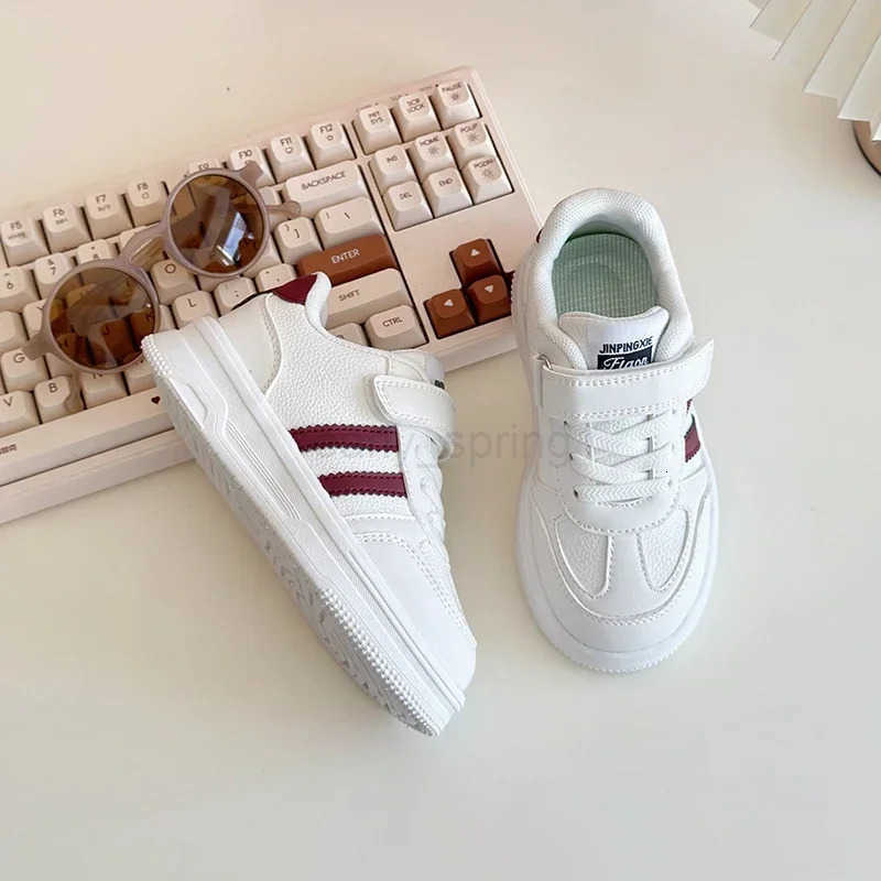 Kid Sneakers Silver Beige Non-Slip New Sneakers for Children Boy Fashion Casual Versatile Girls Running Sports Shoes Hook Loop T250812