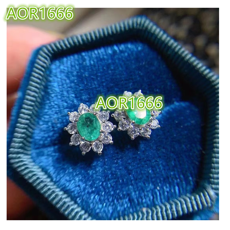 Wholesale Fashion 925 Sterling Silver Ladies Bulk Drop Earring Boho Statement Emerald Earrings for Women