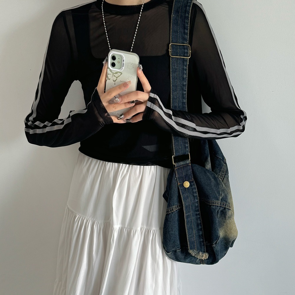 Niche Washed Vintage Denim Crossbody Bag Sweet Cool Girl Versatile Shoulder Handbag Live Broadcast ddmymarket