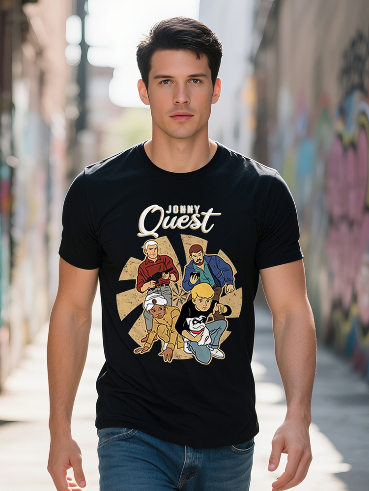 Johnny Quest Retro Graphic Men's Short Sleeve T-Shirt Soft Cotton Bold Comic Artwork Round Neck Casual Fit