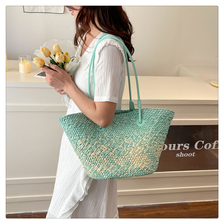 Free Shipping 2025 New Women's Designer Gradient Texture Woven Handbag Beach Vacation Shoulder Bag High-quality Armpit Bag Wallet